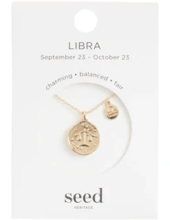 Libra Zodiac Necklace In Gold 6 Libra Zodiac Necklace In Gold -Heritage 941755330 3 720x928
