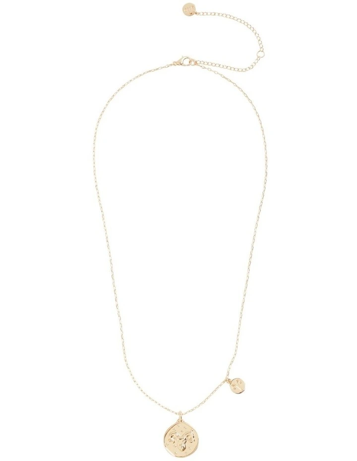 Aries Zodiac Necklace In Gold 1 Aries Zodiac Necklace In Gold