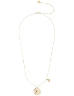 Heritage 45 Aquarius Zodiac Necklace In Gold
