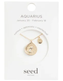 Aquarius Zodiac Necklace In Gold 7 Aquarius Zodiac Necklace In Gold -Heritage 941755780 4 720x928