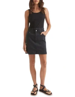 Core Denim Paperbag Mini Skirt