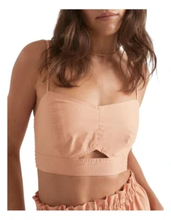 Poplin Bralette In Peach Bloom -Heritage 943698970 3 720x928