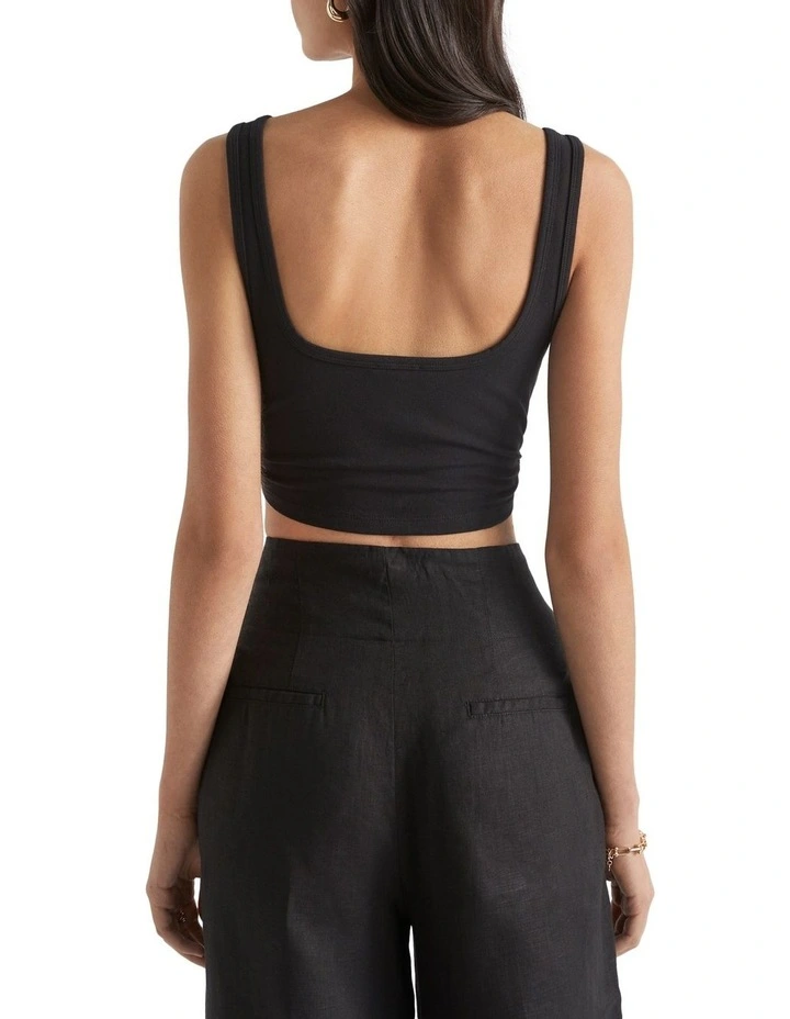 Ring Detail Cut Out Tank In Black 4 Ring Detail Cut Out Tank In Black - Image 4