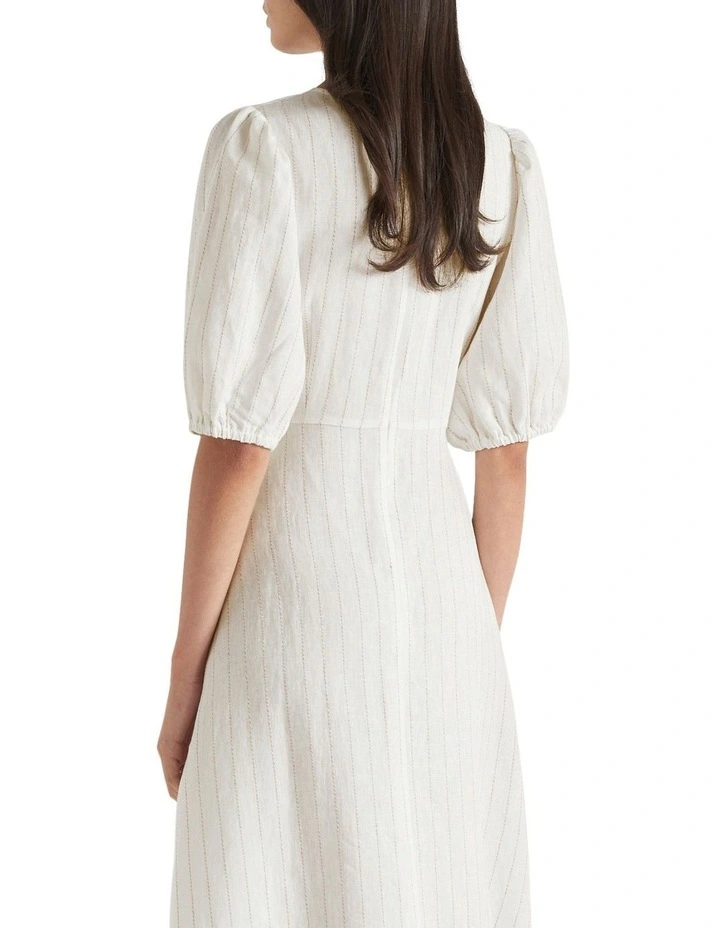 Linen Stripe Twist Front Maxi Dress 4 Linen Stripe Twist Front Maxi Dress - Image 4