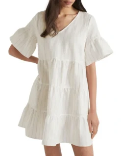 Linen Stripe Mini Dress