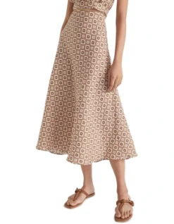 Floral Geo Midi Swing Skirt -Heritage 945554230 3 720x928