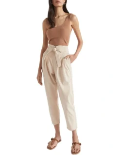 Cotton Tapered Tie Pant