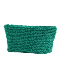 Logo Straw Pouch In Green