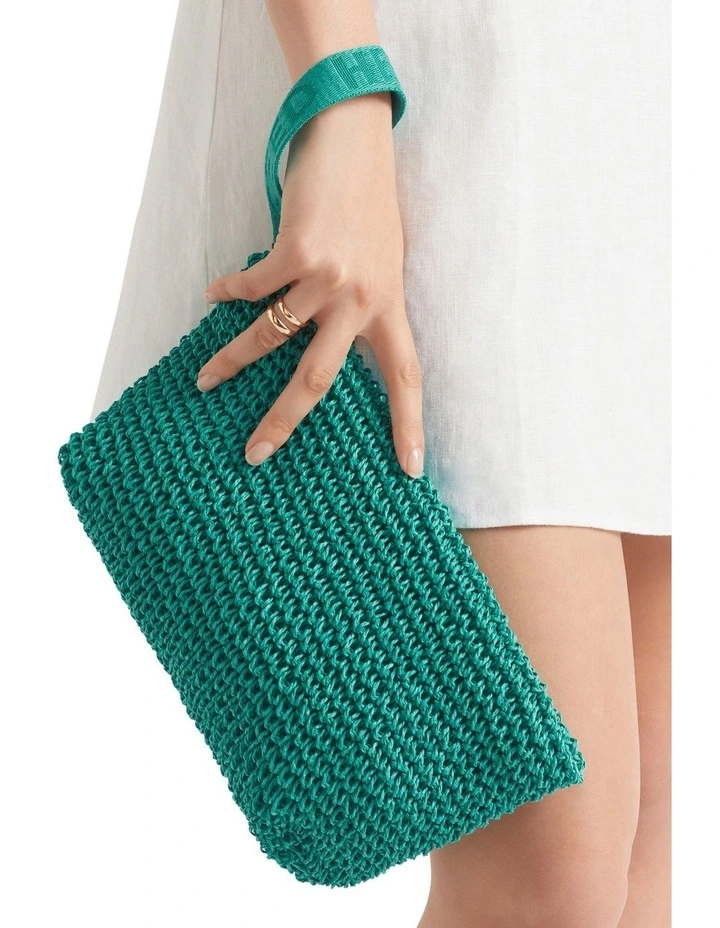 Logo Straw Pouch In Green 2 Logo Straw Pouch In Green - Image 2