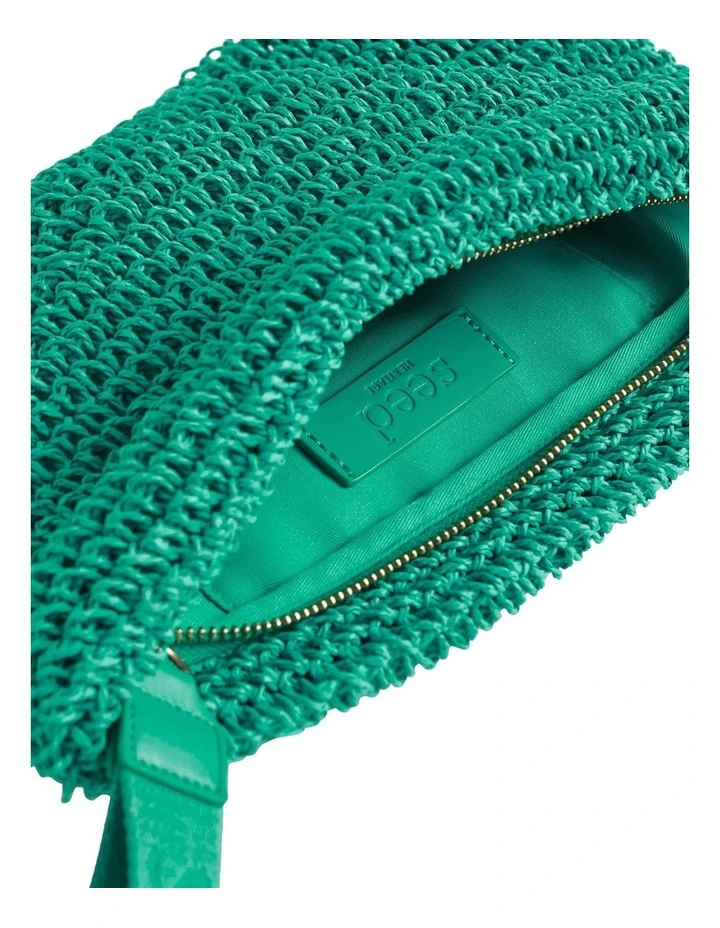 Logo Straw Pouch In Green 3 Logo Straw Pouch In Green - Image 3