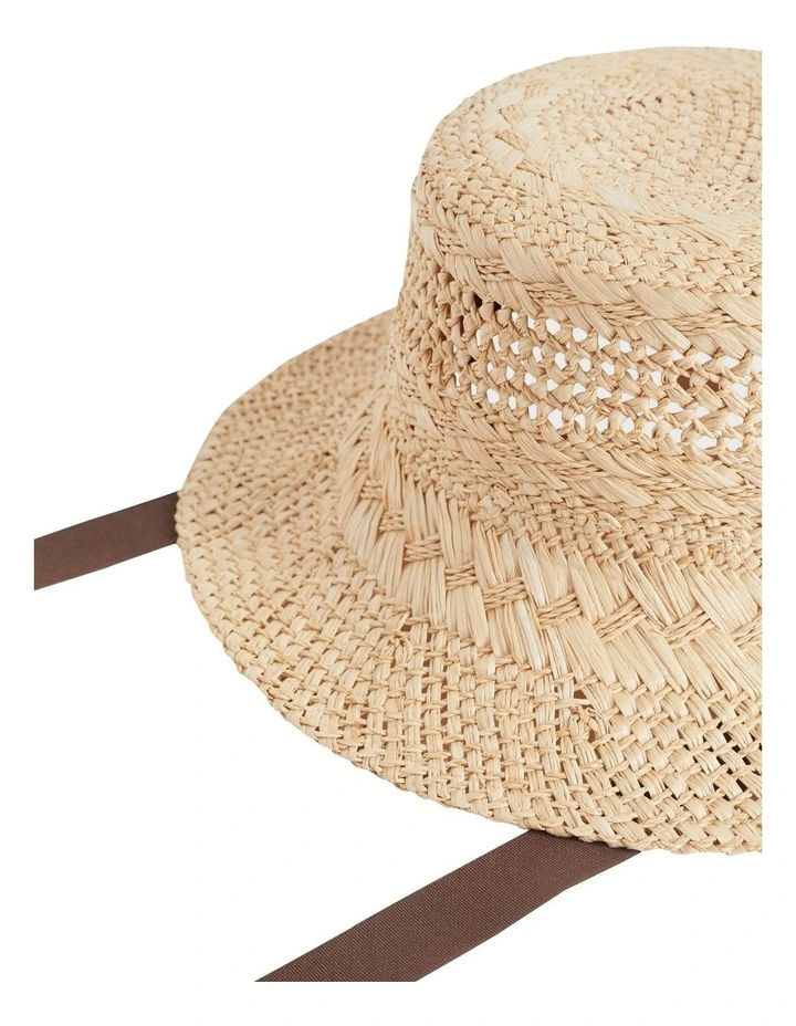 Tie Up Straw Bucket Hat 3 Tie Up Straw Bucket Hat - Image 3