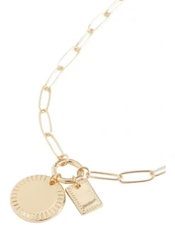 Chain Link Disc Necklace In Gold -Heritage 962101630 3 720x928