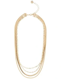 Multi Chain Necklace In Gold