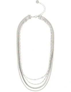 Multi Chain Necklace In Silver