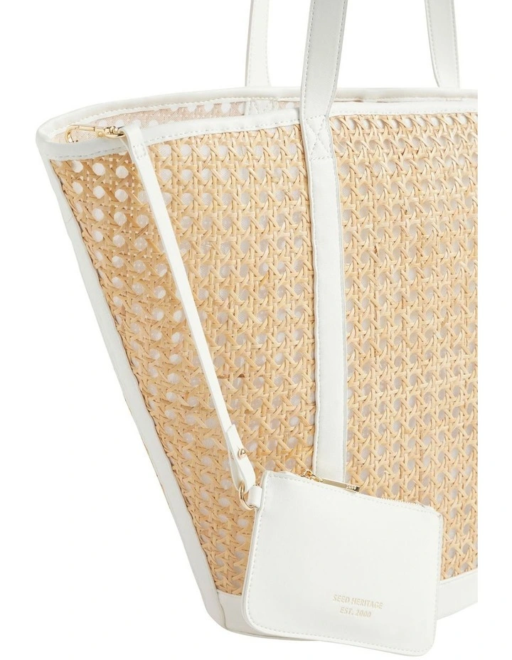 Caged Rattan Tote In White 4 Caged Rattan Tote In White - Image 4