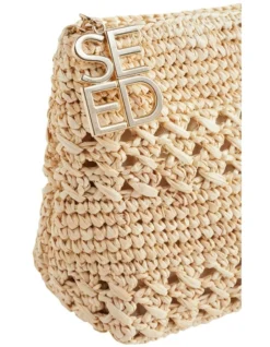 Logo Straw Woven Clutch In Beige -Heritage 962103520 3 720x928
