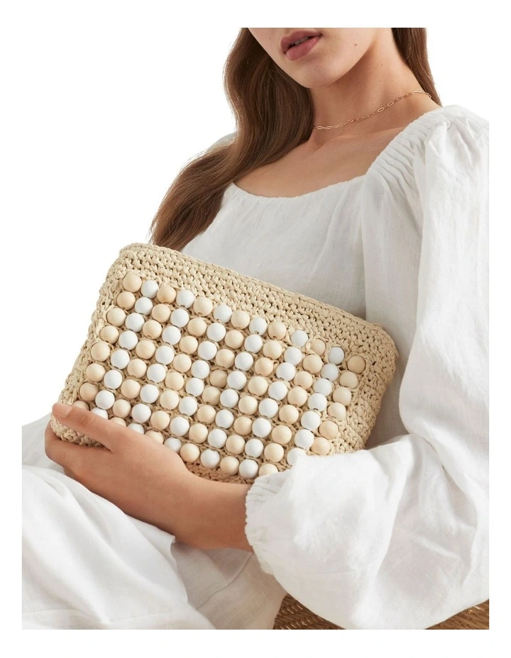 Beaded Straw Clutch 1 Beaded Straw Clutch