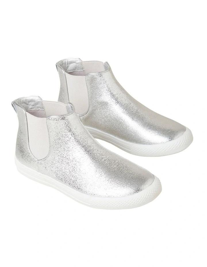 Metallic Mason Boot In Silver 2 Metallic Mason Boot In Silver - Image 2