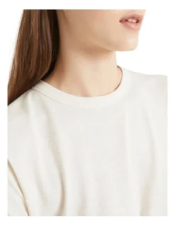 Jersey Pyjama Top In Oat Marle -Heritage 974263060 3 720x928