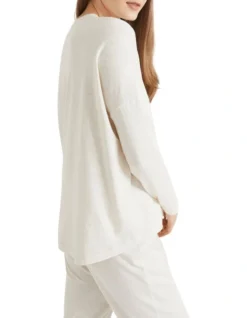 Jersey Pyjama Top In Oat Marle -Heritage 974263060 4 720x928