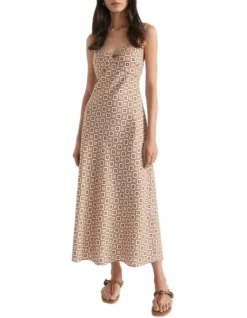 Floral Geo Midi Dress