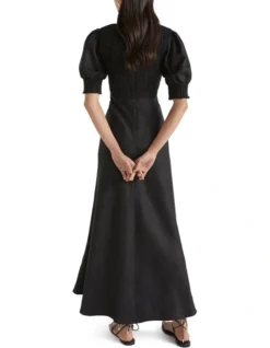 Linen Shirred Tie Front Midi Dress 7 Linen Shirred Tie Front Midi Dress -Heritage 981673660 4 720x928