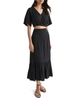 Textured Twist Front Top