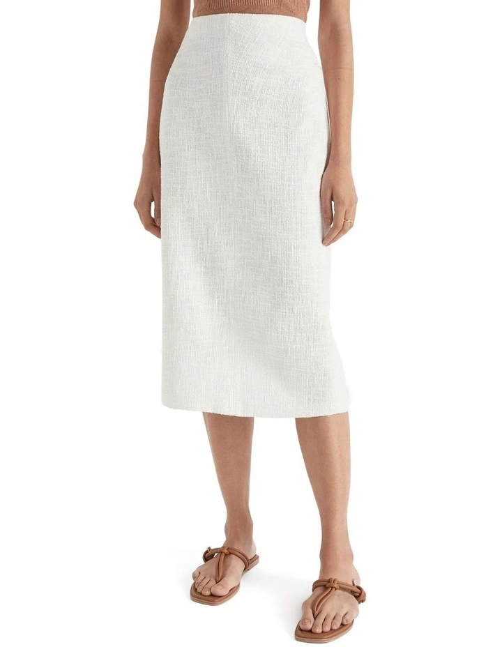 Cotton Tweed Midi Skirt 2 Cotton Tweed Midi Skirt - Image 2