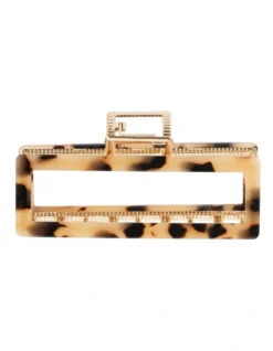 Rectangle Resin Claw In Milk Tort