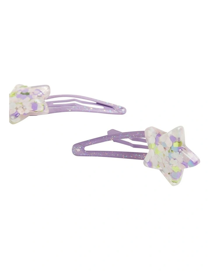 Acrylic Star Snaps 2-Pack In Purple 2 Acrylic Star Snaps 2-Pack In Purple - Image 2