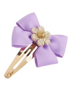 Daisy Bow Snap 2-Set In Purple