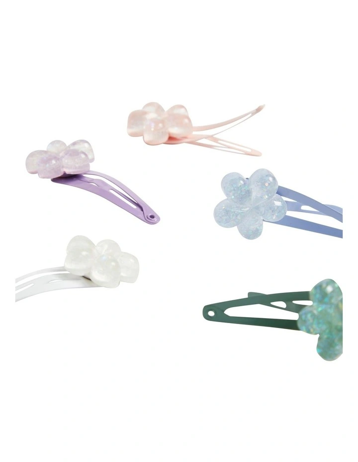 Glitter Acrylic Flower Snap Pack In Multi 2 Glitter Acrylic Flower Snap Pack In Multi - Image 2