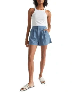 Seersucker Pleat Front Short