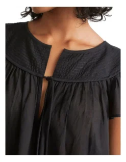 Voile Yoke Frill Sleeve Blouse In Black 6 Voile Yoke Frill Sleeve Blouse In Black -Heritage 984287080 3 720x928