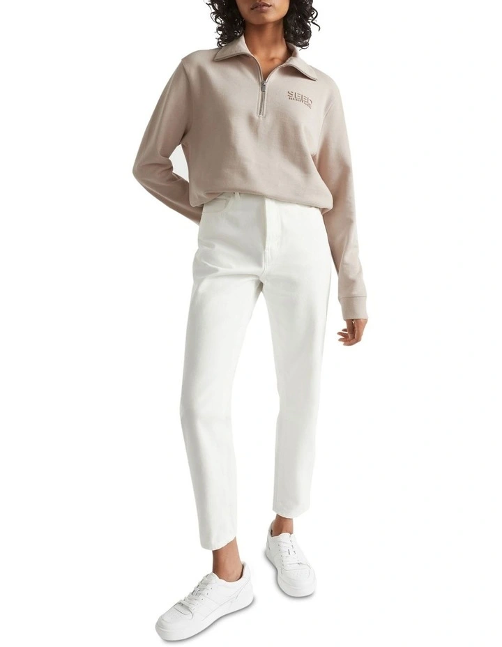 Core Heritage Logo Sweat In Beige 1 Core Heritage Logo Sweat In Beige