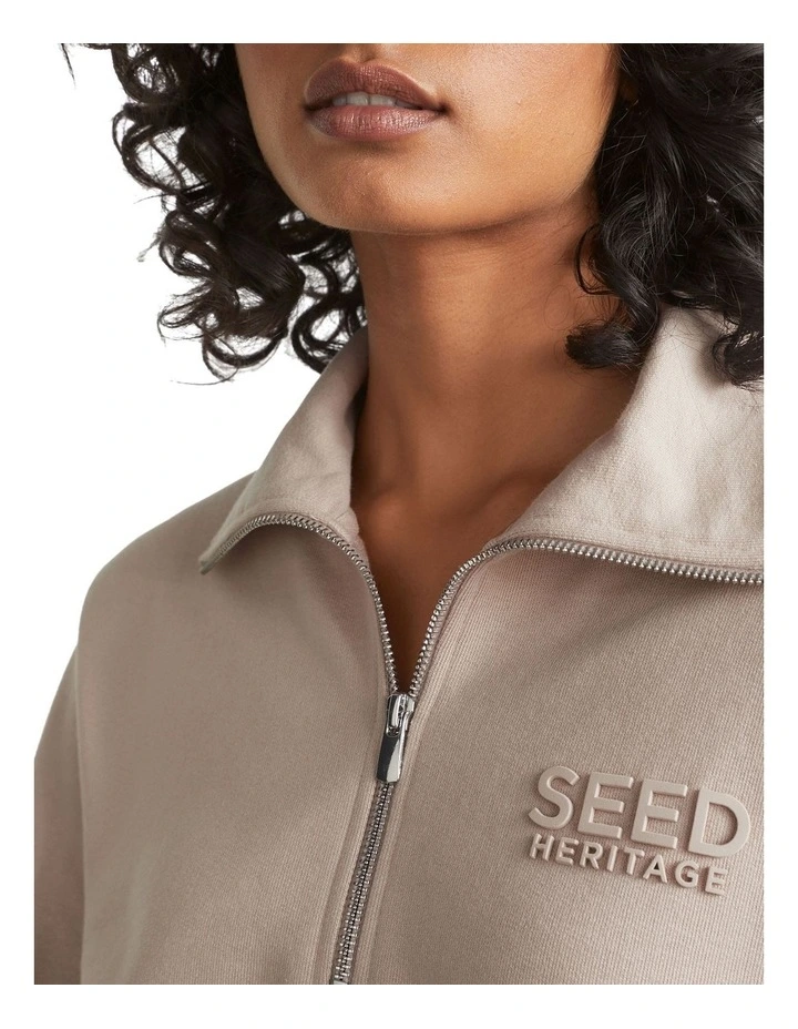 Core Heritage Logo Sweat In Beige 4 Core Heritage Logo Sweat In Beige - Image 4