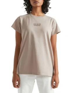 Heritage Logo Tee In Beige