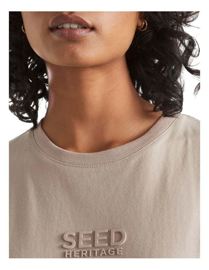 Heritage Logo Tee In Beige 4 Heritage Logo Tee In Beige - Image 4