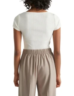 Ribbed Sweetheart Tee In Cream -Heritage 984287710 984257380 4 720x928