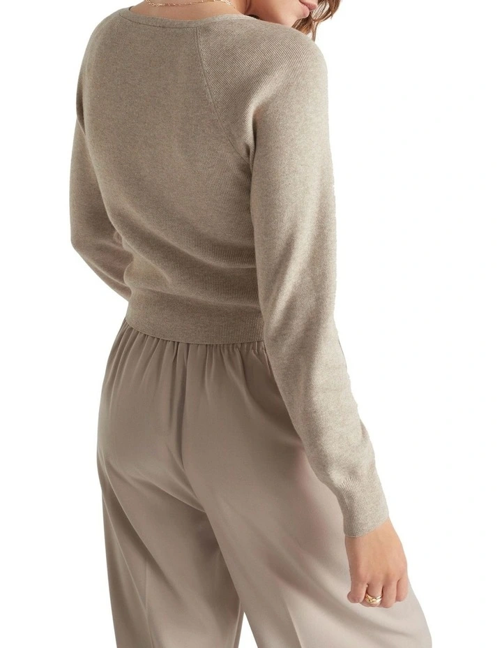 Twist Front Knit In Beige 4 Twist Front Knit In Beige - Image 4