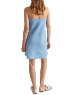 Linen Strapless Mini Dress In Blue 7 Linen Strapless Mini Dress In Blue -Heritage 984288340 984263860 4 720x928