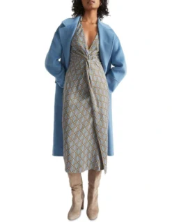 Linear Retro Midi Dress In Multi