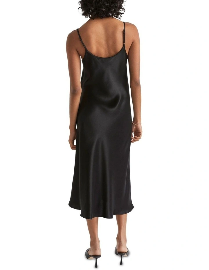 Satin Slip Dress In Black 4 Satin Slip Dress In Black - Image 4
