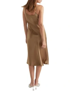 Satin Slip Dress In Brown -Heritage 984289150 984270790 4 720x928
