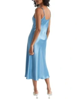 Satin Slip Dress In Blue -Heritage 984289150 984271330 4 720x928