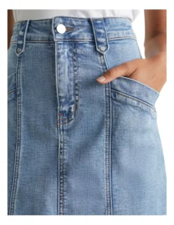 Denim A Line Seamed Skirt In Blue -Heritage 984289330 984273220 3 720x928