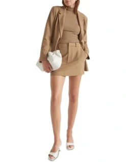 Mini Suit Skirt In Brown