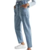 Patch Pocket Paperbag Jean In Blue