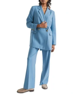 High Waist Suit Pant In Blue