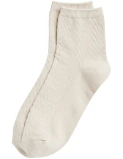 Chevron Knit Quarter Crew Sock